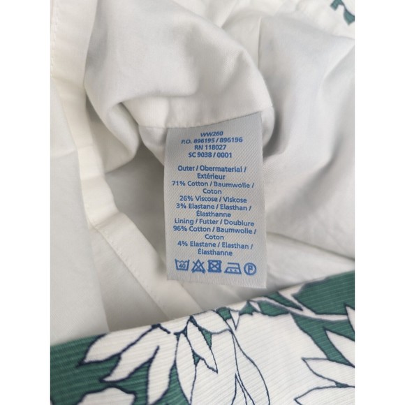 Boden Sheath Dress Crew Neck Embroidery Details White Green Floral size 2P - Picture 6 of 9